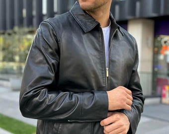 Genuine Sheep Leather Bomber Jacket: Moto Racing Style - Etsy Canada
