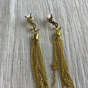 Yves Saint Laurent Gold Tassel Drop Earrings