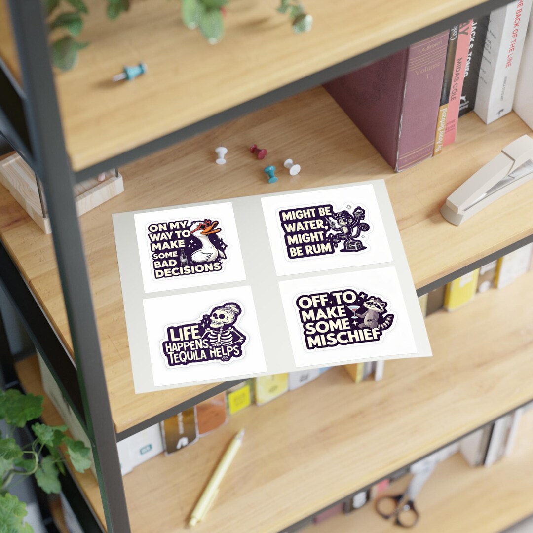 Funny Sticker Sheets for Bad Decisions & Mischief - Humor Decor, Quirky ...