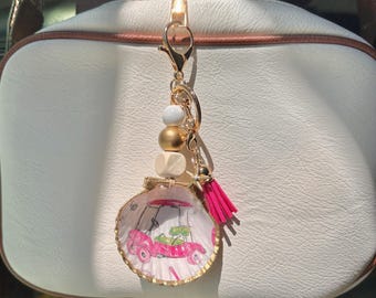 Decoupaged Shell Bag Charm
