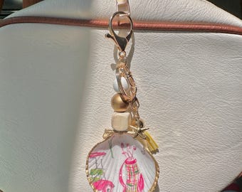 Decoupaged Shell Bag Charm