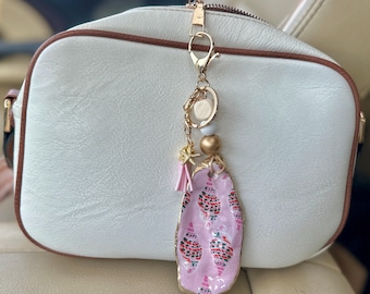 Decoupaged Shell Bag Charm