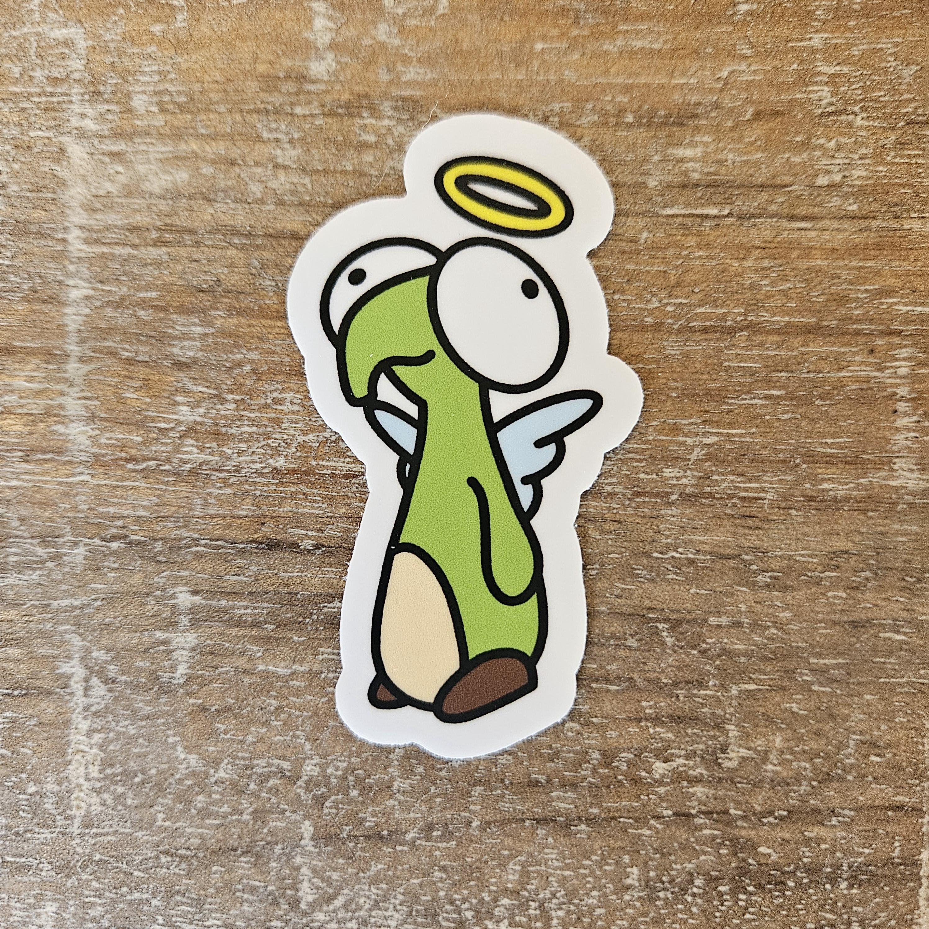 Cute Cartoon Vinyl Sticker, Derpy Monster Angel Sticker,1.4” X 2.5 ...