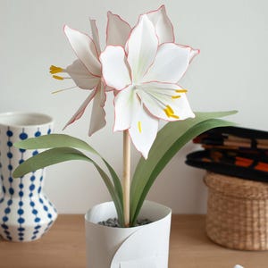 Amaryllis di carta / Fiori di carta / Piante di carta / Regalo per il primo anniversario / Regalo per la Festa della Mamma / Fiori in vaso