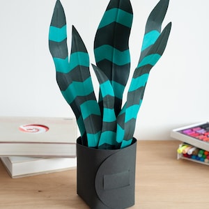 Sansevieria di carta / Piante di carta / Fiori di carta / Regalo per il primo anniversario / Regalo per la Festa della Mamma / Fiori in vaso