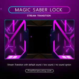 Magic Saber lock Stream Transition | Cyber Neon Gate | Purple Cyber Neon Animated Transition OBS | Stinger Twitch | Scene Transition