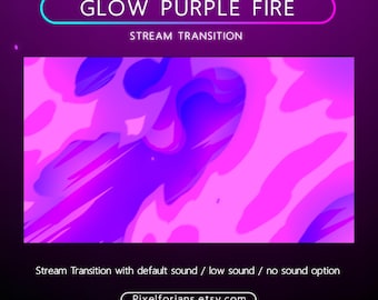 Fire Flame Glow Purple Pink Cartoon Transition | Cute Purple Stream Stinger | Colorful Stream Transition | Animated Stream Transition
