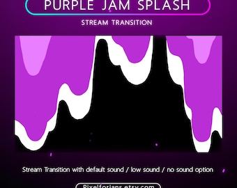 Purple Jam Splash Stream Transition | Cute Pastel Stinger | Colorful Splash Animated Transition OBS | Stinger Twitch