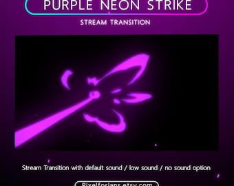 Purple Neon Strike Stream Transition, Cute Stinger, Colorful Neon Animated Transition OBS, Animated Stream Transition,  Stinger Twitch