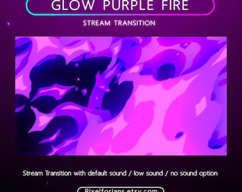 Fire Flame Glow Purple Pink Cartoon Transition | Cute Purple Stream Stinger | Animated Stream Transition | Colorful Stream Transition