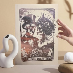 Impression d'aluminium de carte de tarot jusqu'à la mort, impression d'art en aluminium personnalisée, cadeau de mariage, impression d'art de couple, impression de carte de tarot, impression d'art en aluminium, cadeau, fierté