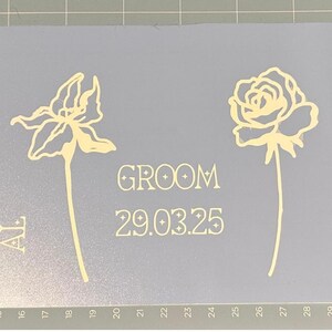 Custom Vinyl Glass Etching Name Stencil, Wedding, Gift, Craft Supply, Bridal Party Glass, for use with etching creams.
