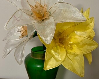 Handmade Daffodil Flower with LED Lights: Unique Paper Home Decor