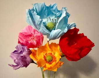 Handgemachte Mohnblumen aus Krepppapier: Einzigartige Hochzeitsdeko & Wohndeko