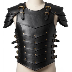 Medieval Leather Armor Set – Handcrafted Full Body Armor with Shoulder Pauldrons – LARP, Renaissance Fair, Cosplay & Collector’s Piece