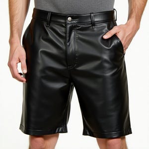 Men’s Black Sheep Leather Shorts – Genuine Leather Casual Shorts | Handmade Biker Shorts | Soft & Durable Leather Fashion