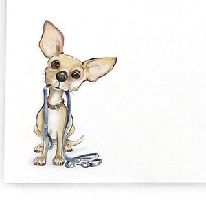 Brown Chihuahua notepad, dog notepad stationery for dog lover, chiwawa note pad stocking stuffer, dog, can be gift wrapped, 4”x6”, 50 pgs