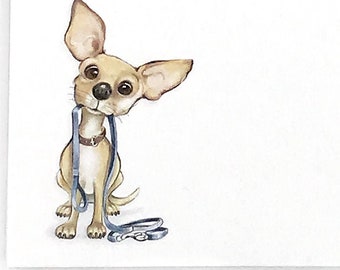 Brown Chihuahua notepad, dog notepad stationery for dog lover, chiwawa note pad stocking stuffer, dog, can be gift wrapped, 4”x6”, 50 pgs