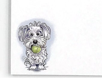 Dog notepads with Maltese dog, to do list notepad, maltese dog gifts, Maltese stationery, shopping list, 4x6”, 50 pages