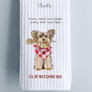 Yorkie Tea Towel, Yorkshire Terrier Dog Tea Towel, Yorki Mom Gift, Yorkshire Terrier Gifts, Yorkshire Terrier Dog Hostess Gift