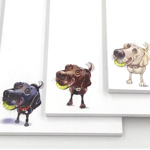 Labrador Retriever notepad, yellow lab, chocolate lab, black lab retriever note pad, to do list, 4x6, 50 pgs, can be gift wrapped