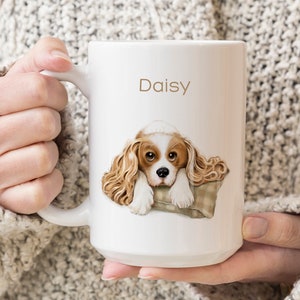 Personalized Cavalier King Charles Spaniel mug, Cavalier Dog, Personalized Dog Mug, Dog Lover gifts, Pet Parent Gift, Dog Mom, 2 sizes image 2