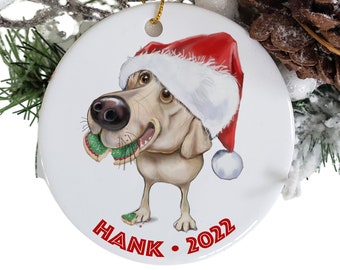 Personalized Yellow Lab ornament, memorial ornament, custom pet ornament, adopt a pet, labrador retriever decor, dog themed Christmas gift