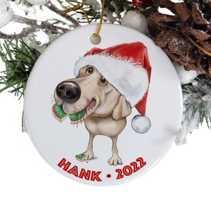 Personalized Yellow Lab ornament, memorial ornament, custom pet ornament, adopt a pet, labrador retriever decor, dog themed Christmas gift