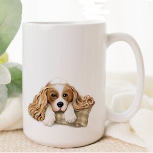 Personalized Cavalier King Charles Spaniel mug, Cavalier Dog, Personalized Dog Mug, Dog Lover gifts, Pet Parent Gift, Dog Mom, 2 sizes image 1