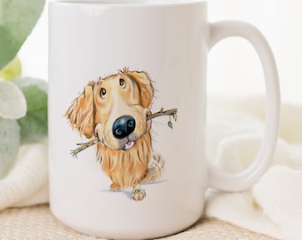 Personalized Golden Retriever Mug, Golden Retriever Gifts for Dog Lover, Veterinarian Gift, Dog Mom Gift, Dog Dad, 2 Colors, 2 Sizes