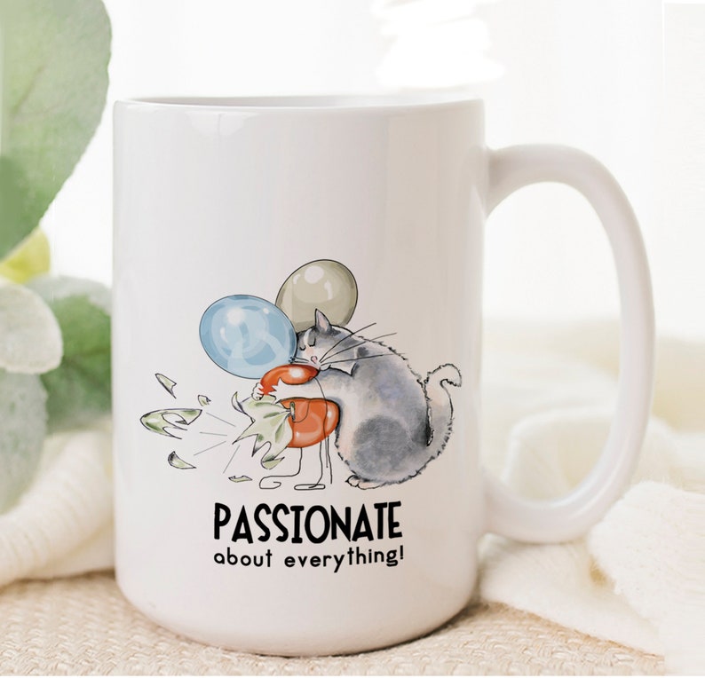 Cat lover mug, cat humor, cat love, cat gift, cat fan, fat cat, cat lady, pet, personalized cat mug, celebration, Scorpio mug image 1