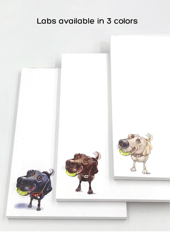 Labrador Retriever notepad, yellow lab, chocolate lab, black lab retriever note pad, to do list, 4x6, 50 pgs, can be gift wrapped