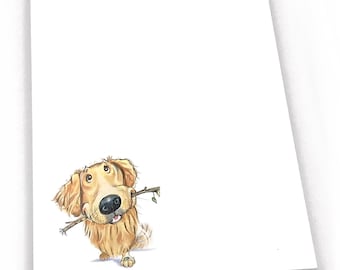 Golden Retriever Art Notepad, Dog Lover Gift (4x6", 50pgs)