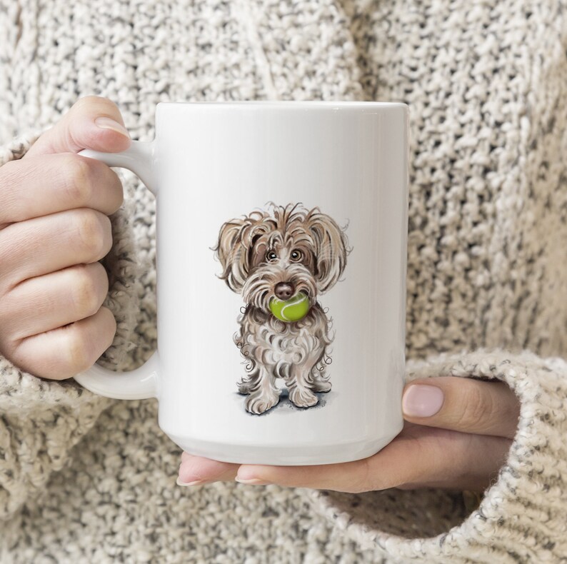 Personalized Yorkshire Terrier Yorkie Poo Mug Pet Parent Gift for Dog Lover, Cute Yorkiepoo Pet Coffee Cup, Dog Mom, Dog Dad, 11 and 15 oz image 2