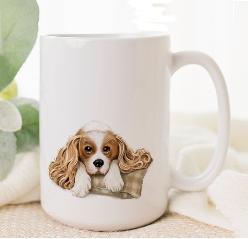 Personalized Cavalier King Charles Spaniel mug, Cavalier Dog, Personalized Dog Mug, Dog Lover gifts, Pet Parent Gift, Dog Mom, 2 sizes image 1