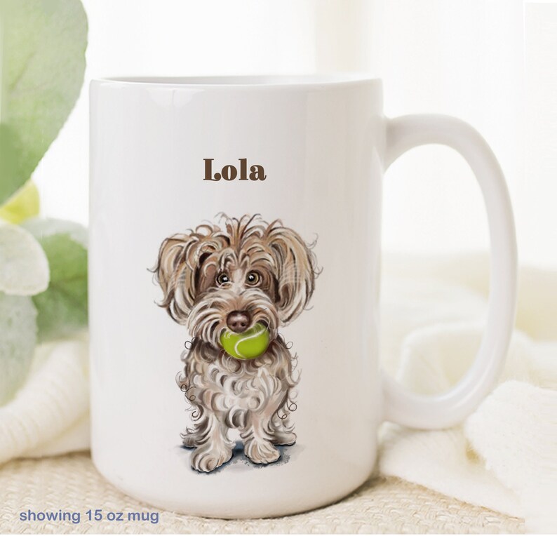 Personalized Yorkshire Terrier Yorkie Poo Mug Pet Parent Gift for Dog Lover, Cute Yorkiepoo Pet Coffee Cup, Dog Mom, Dog Dad, 11 and 15 oz image 1