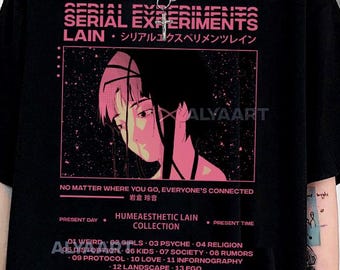 Serial Experiments Lain Shirt, Science Fiction Anime Shirt, Anime Gift, Cyberpunk, Lain, Vaporwave, Aesthetic T Shirt, Grunge