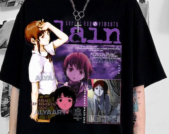 Serial Experiments Lain Shirt, Science Fiction Anime Shirt, Anime Gift, Cyberpunk, Lain, Vaporwave, Aesthetic T Shirt, Grunge