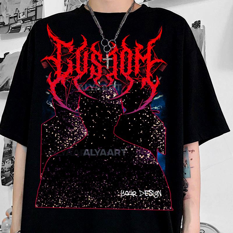 Camiseta personalizada com retrato de Heavy Metal: camiseta gráfica unissex