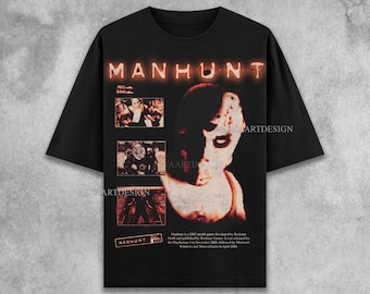 Camiseta vintage Manhunt PS2: Jogo de terror Y2K - Grunge Streetwear