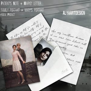 CARTA E RETRATO DE MARY, Nota de uma paciente | Pacote Silent Hill 2 Remake | Réplicas artesanais de qualidade | Conjunto de colecionador | Presente de jogo perfeito