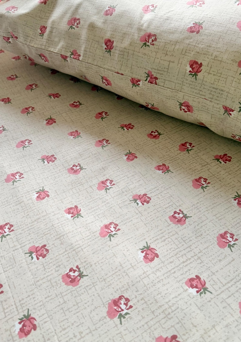 Pink Roses Sheets Pure Cotton Queen Size Bedsheet Set – Floral Pink Rose Print | 4-piece ...