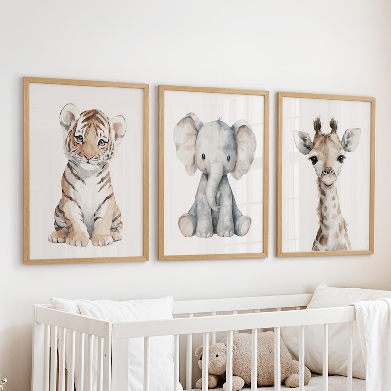 Safari Nursery Wall Art - Etsy
