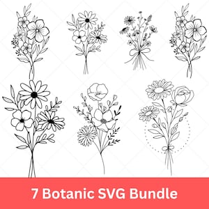 Botanic SVG Bundle | Botanic Plant Clipart, Botanic Leaf Flowers, Botanic Print SVG | Botanical SVG Bundle for Cricut & Silhouette