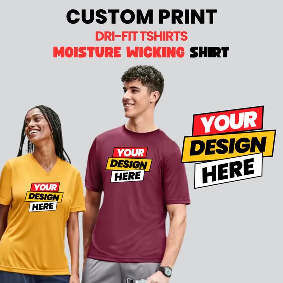 Custom Dri Fit Shirts, Performance Custom Tshirt, Dry Fit Tee