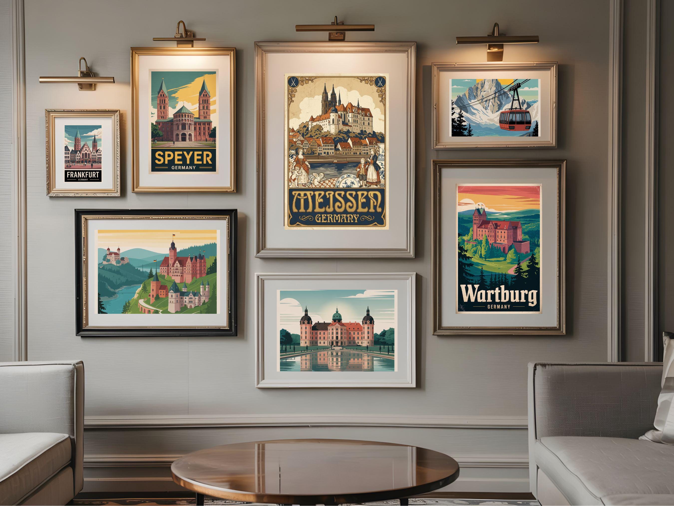 German Fun Poster Germany Travel Posters Bundle – 100 Vintage Style Wall Art Prints ...