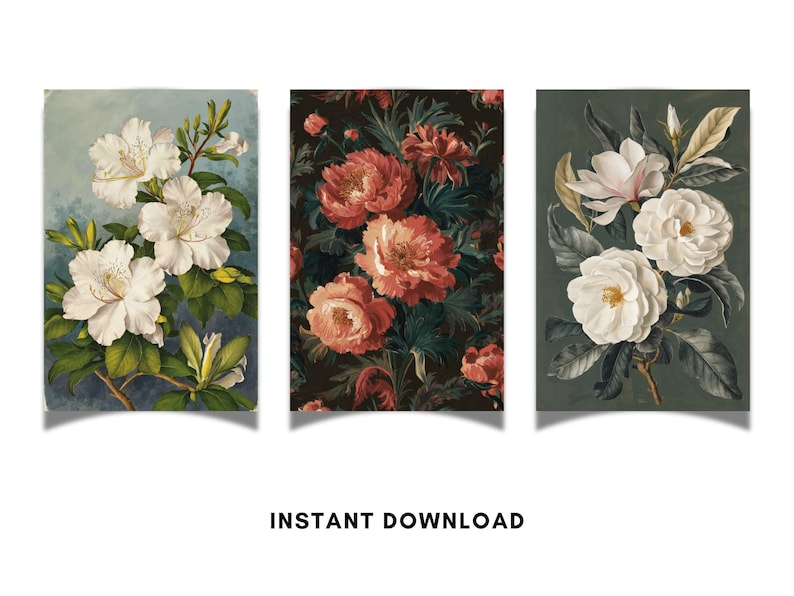 200 Vintage Floral Prints: Botanical Wall Art Set (digital Download ...