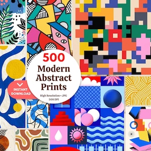 Paquete de 500 formas abstractas modernas de mediados de siglo / Láminas imprimibles para pared y álbumes de recortes / Descarga instantánea