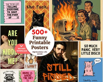 Plus de 500 affiches humoristiques à imprimer | Affiches de mèmes | Téléchargement instantané