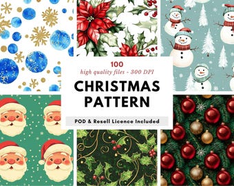 Lot de 100 papiers de Noël pour les fêtes (téléchargement numérique)